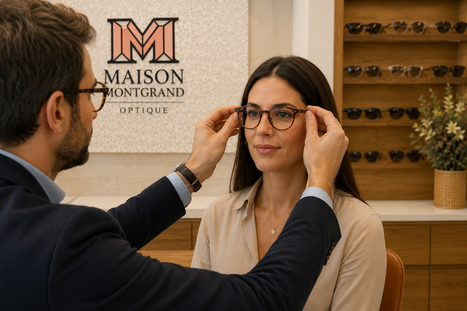 Contrôle du positionnement de lunettes équipées de verres progressifs par un opticien indépendant à Marseille