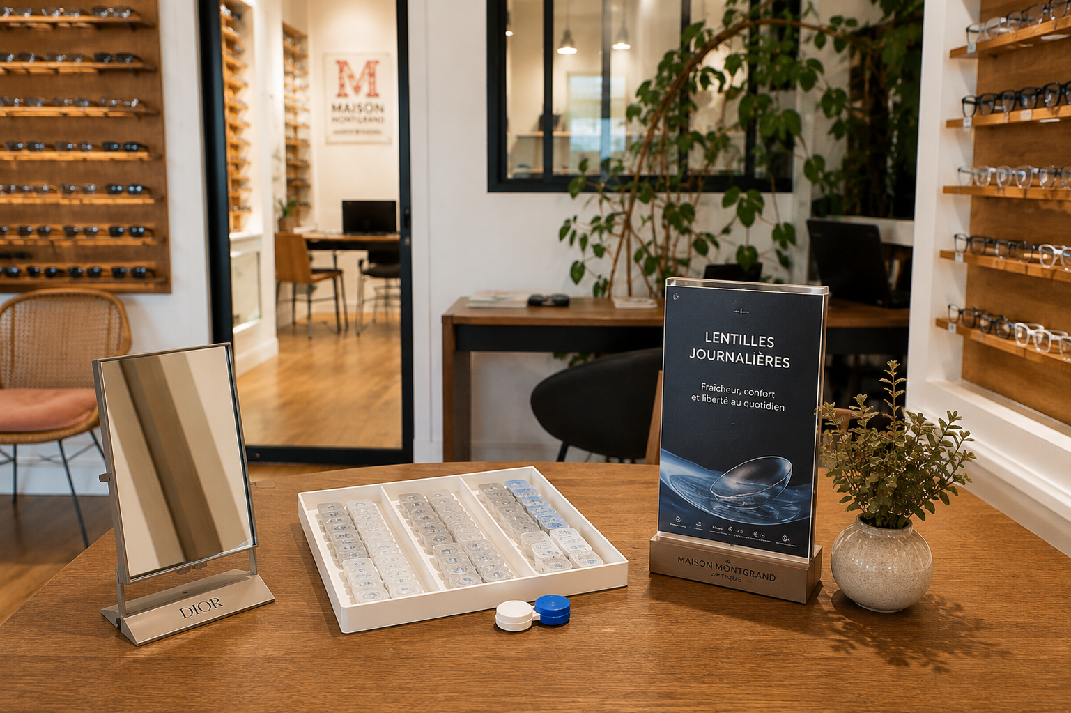 Présentation de lentilles journalières chez Maison Montgrand Optique, opticien indépendant à Marseille