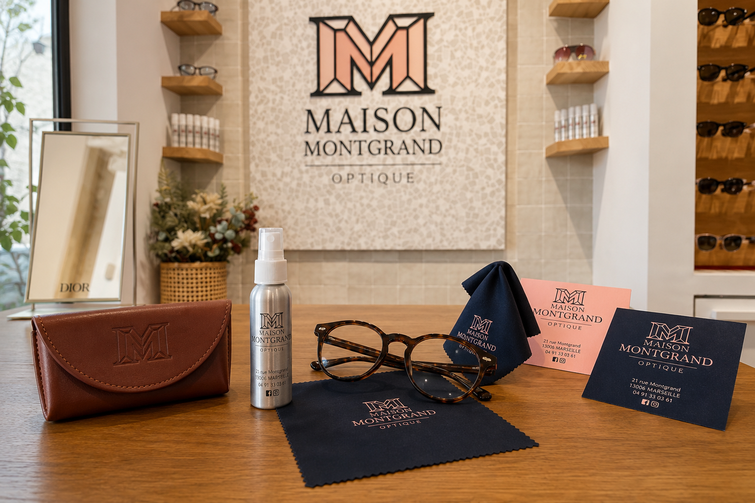 Nettoyage de lunettes avec une microfibre et un spray optique recommandé par Maison Montgrand Optique à Marseille